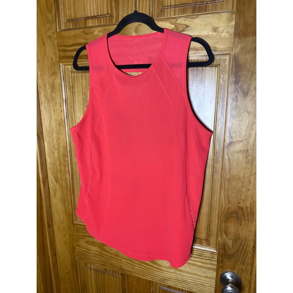 Lululemon Sculpt Tank Top Sunset Coral Red Mesh Back Activewear